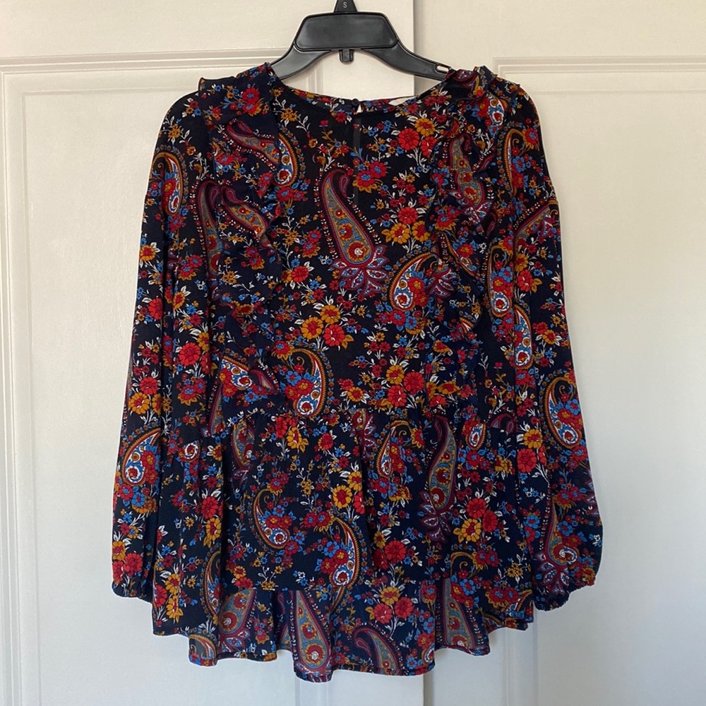 H&M floral/paisley Peplum Blouse